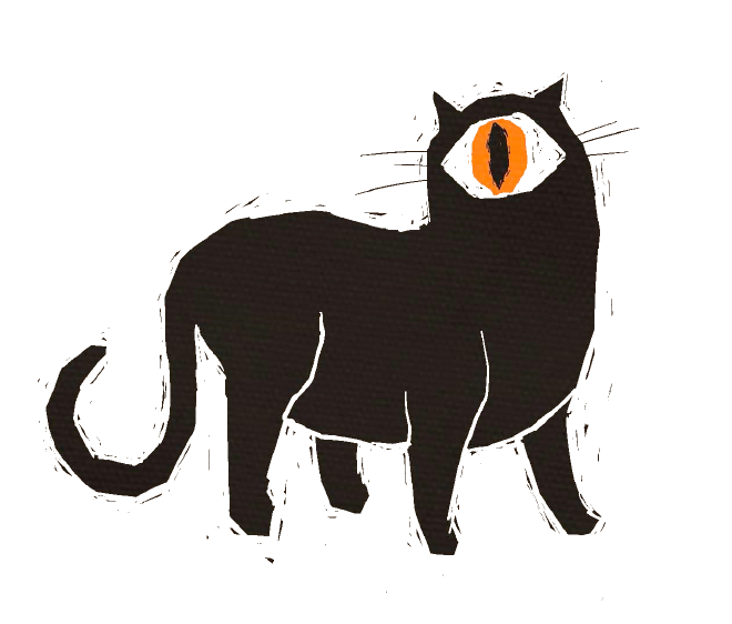 A one-eyed black cat, who can see through worlds.